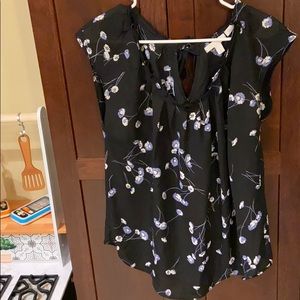 Black Floral Lauren Conrad Blouse L